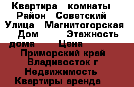 Квартира 2 комнаты › Район ­ Советский › Улица ­ Магнитогорская › Дом ­ 13 › Этажность дома ­ 9 › Цена ­ 20 000 - Приморский край, Владивосток г. Недвижимость » Квартиры аренда   . Приморский край